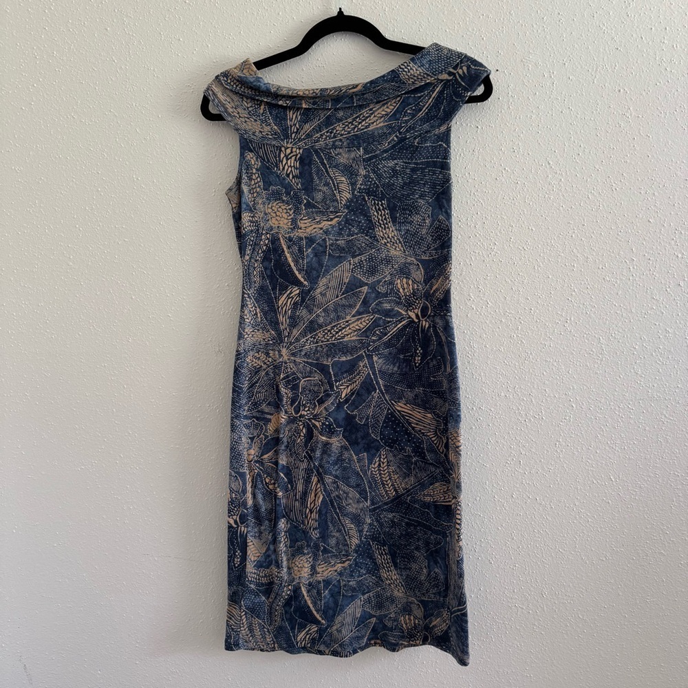 Lauren Ralph Lauren Blue Floral Midi Dress XS - Picture 5 of 7